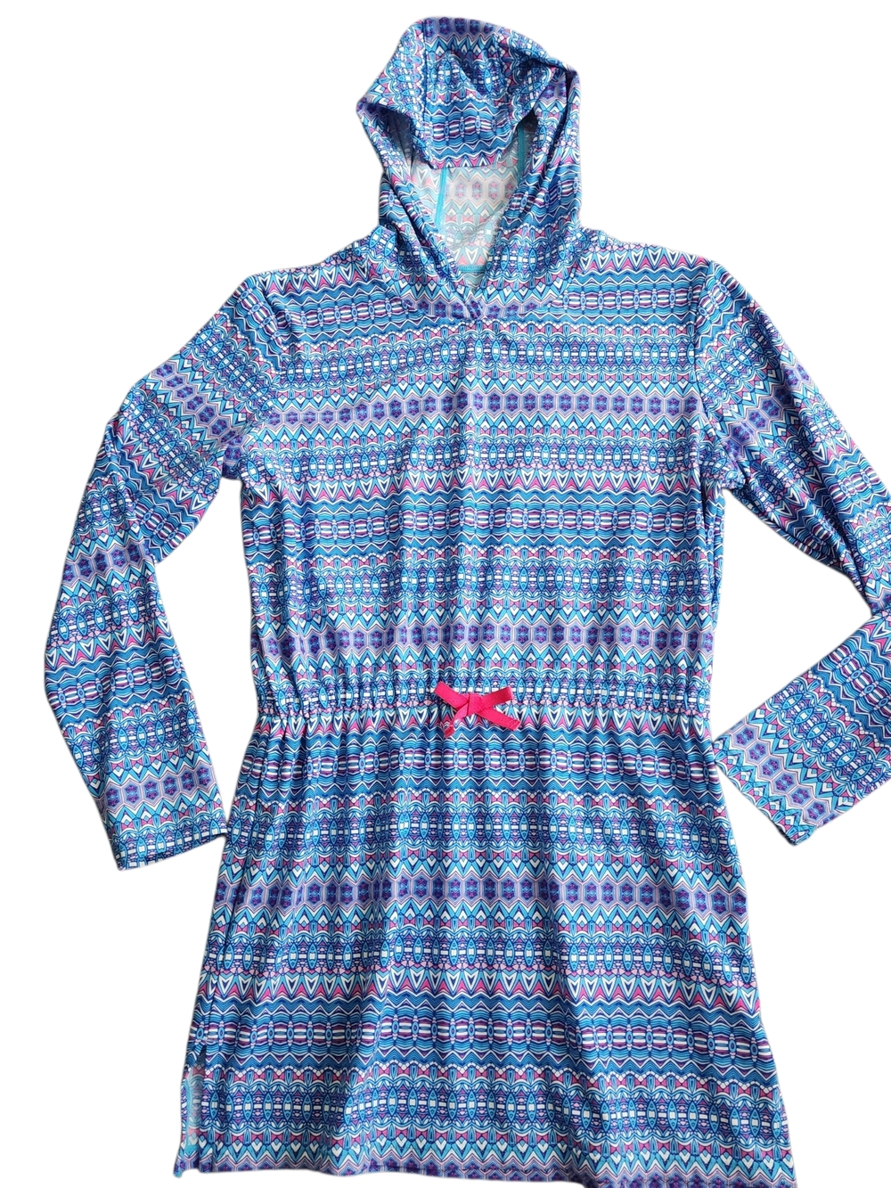 Coolibar Cover Up Dress Youth Large Hoodie UPF 50+ Vacation Beach Pool Resort